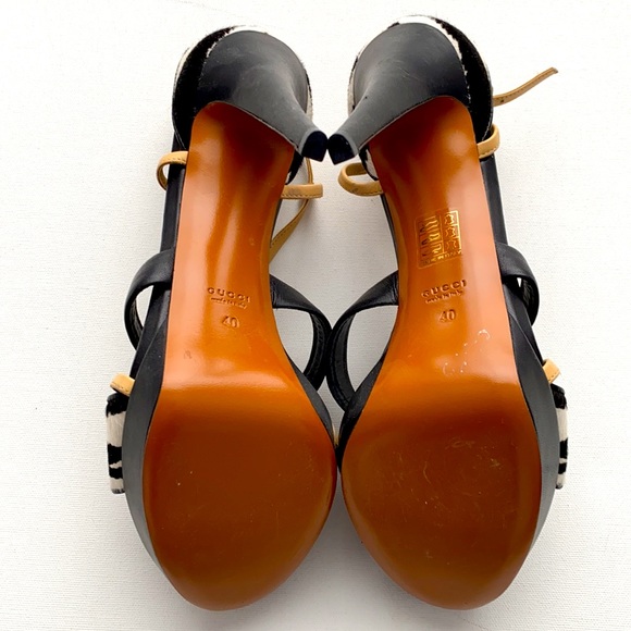 GUCCI Betty HIGH HEEL Platform SANDAL Italy ZEBRA - Picture 4 of 6